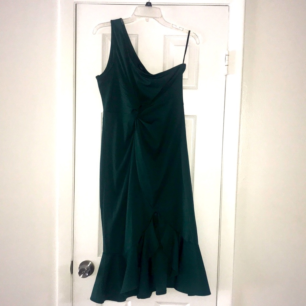 CBR Forrest green one shoulder dress
